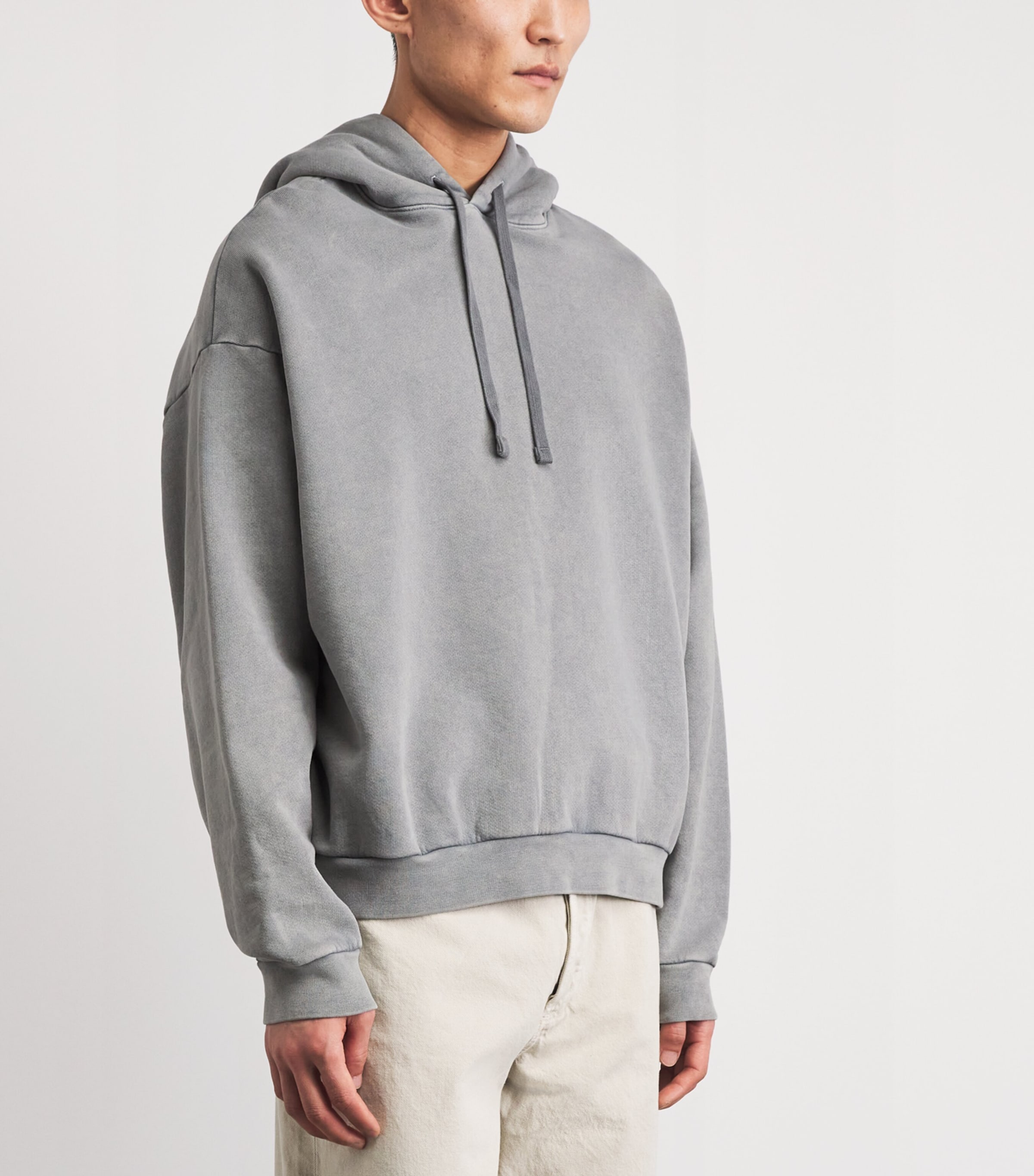 AGOLDE Mens Cotton Salford Hoodie Counter Faded Blk Image 4