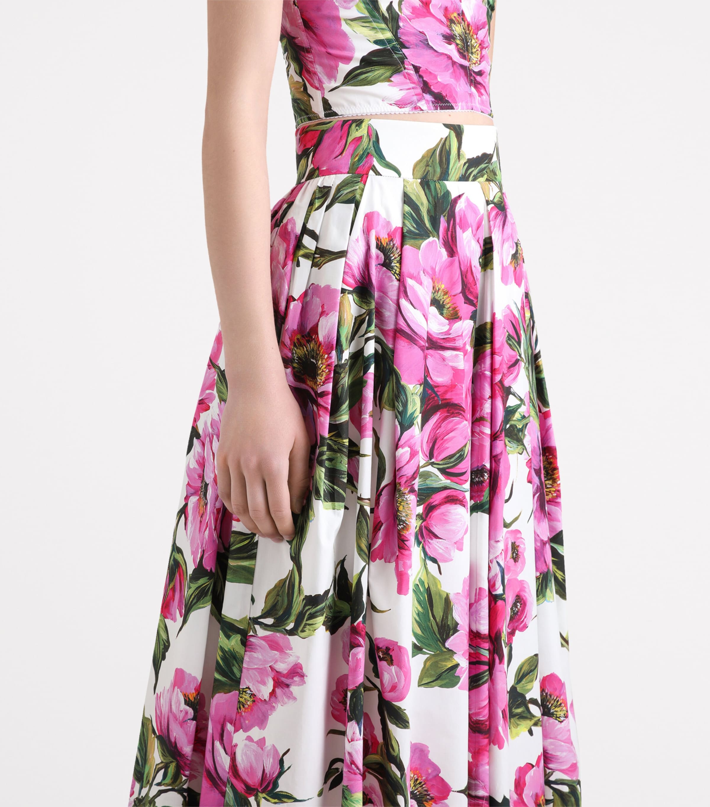 スカート DOLCE&GABBANA FLOWER PRINT PLEATED SKIRT Bouquet flower-print wide skirt in Print for Women