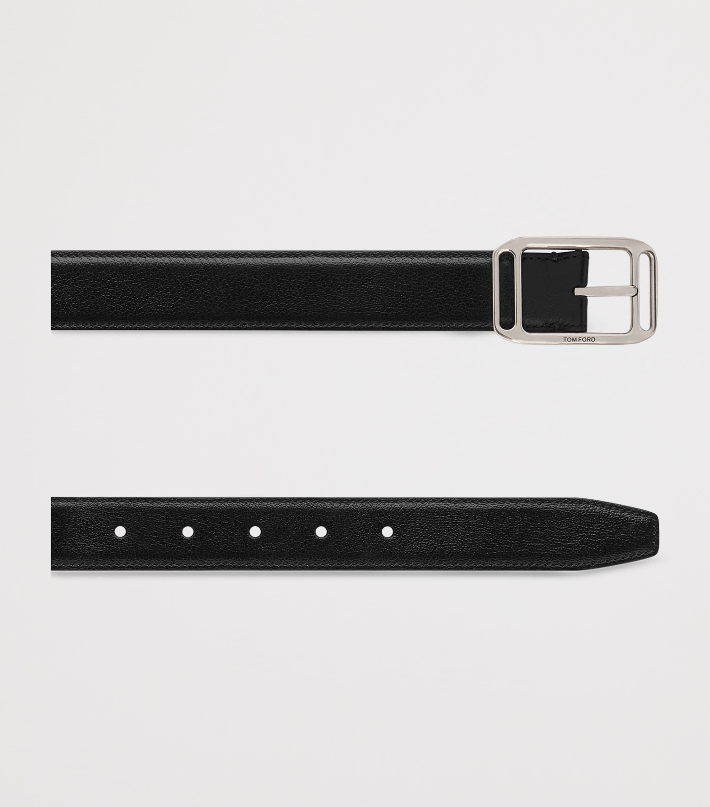 Leather Logo Buckle Belt 1N001 Image 2
