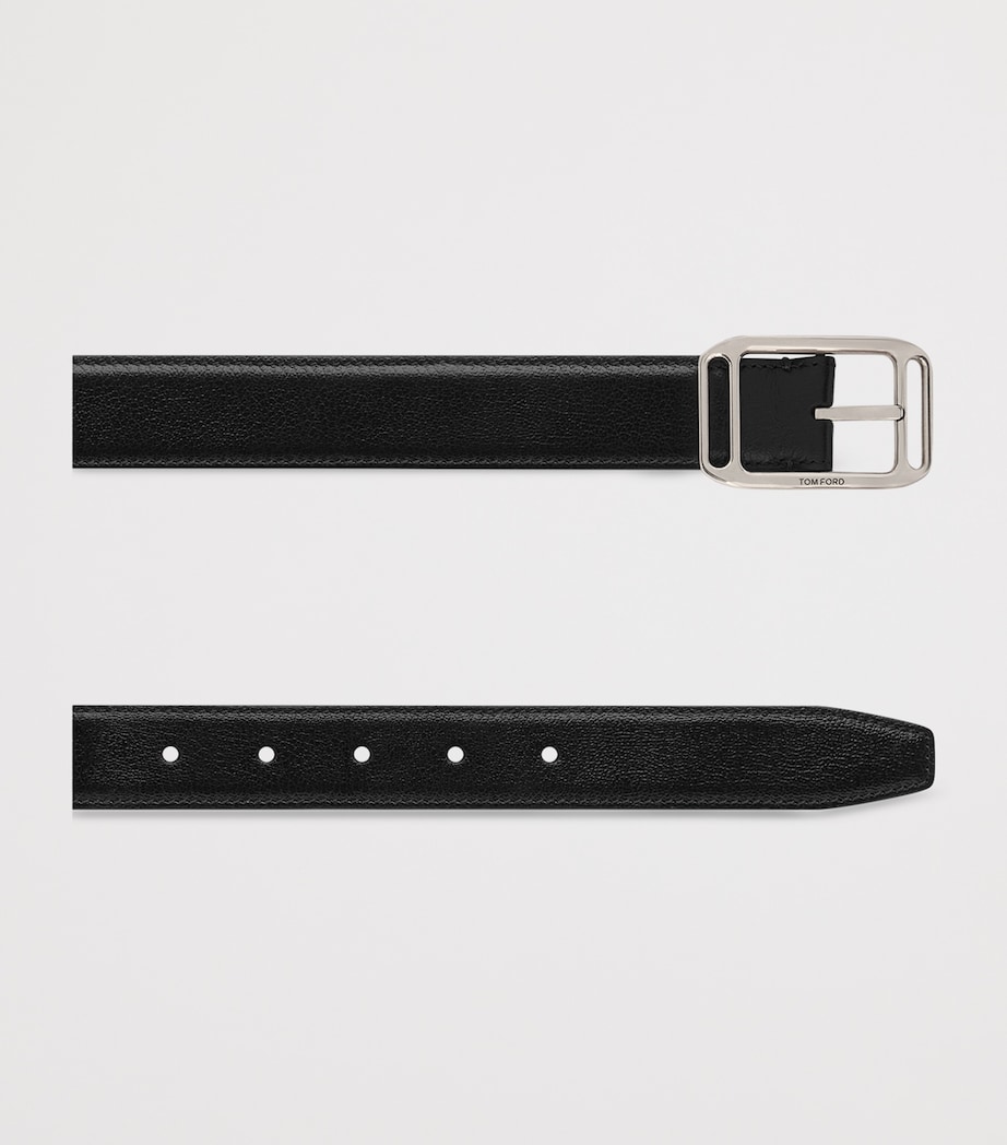 Leather Logo Buckle Belt 1N001 Image 2