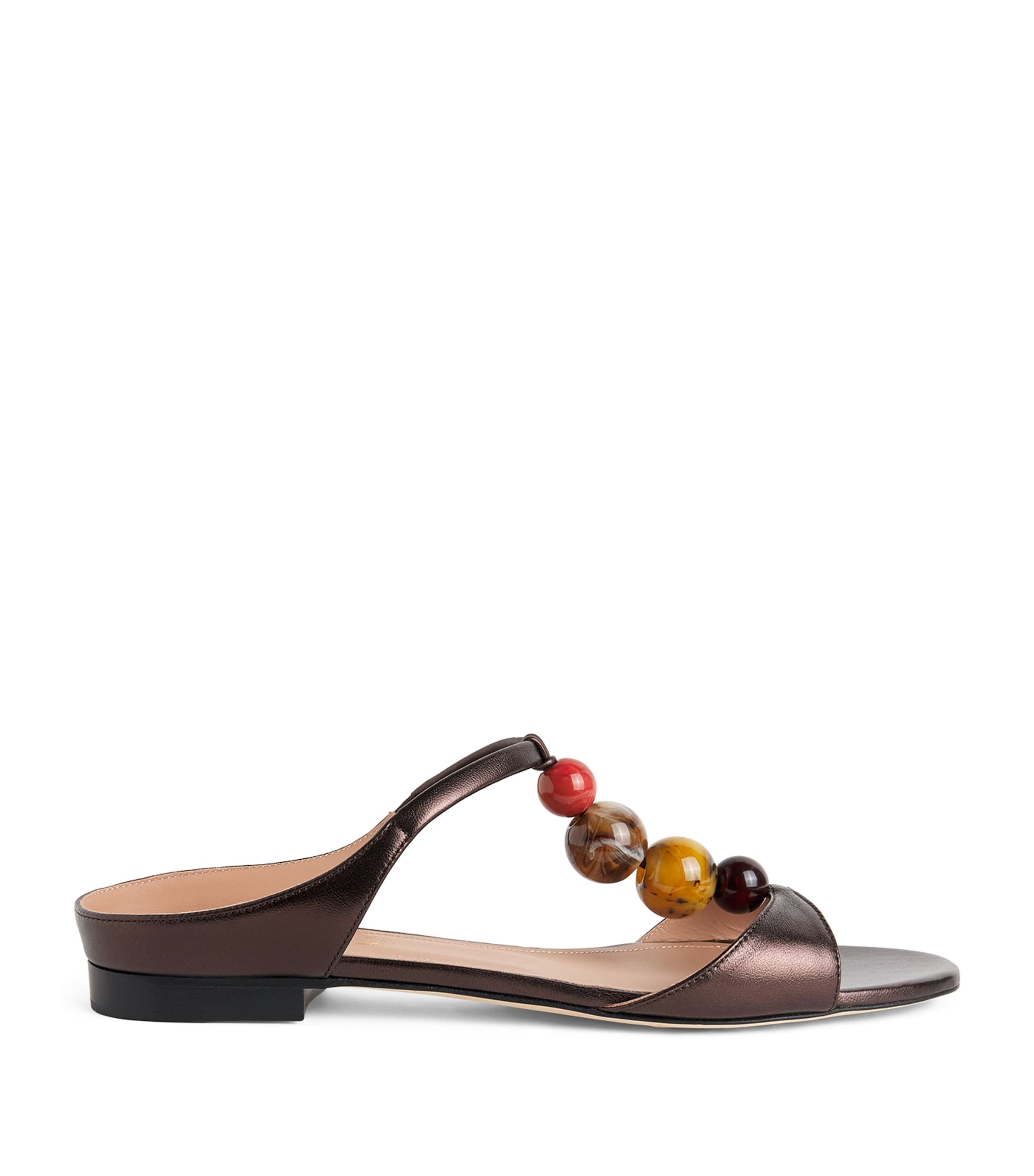 Malone Souliers Metallic Leather Lena Sandals Tobacco Image 1