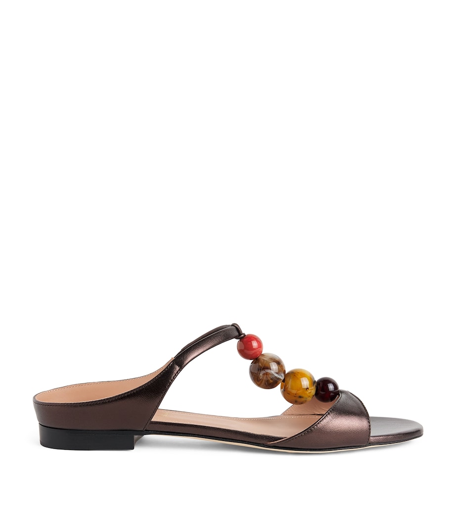 Malone Souliers Metallic Leather Lena Sandals Tobacco Image 1