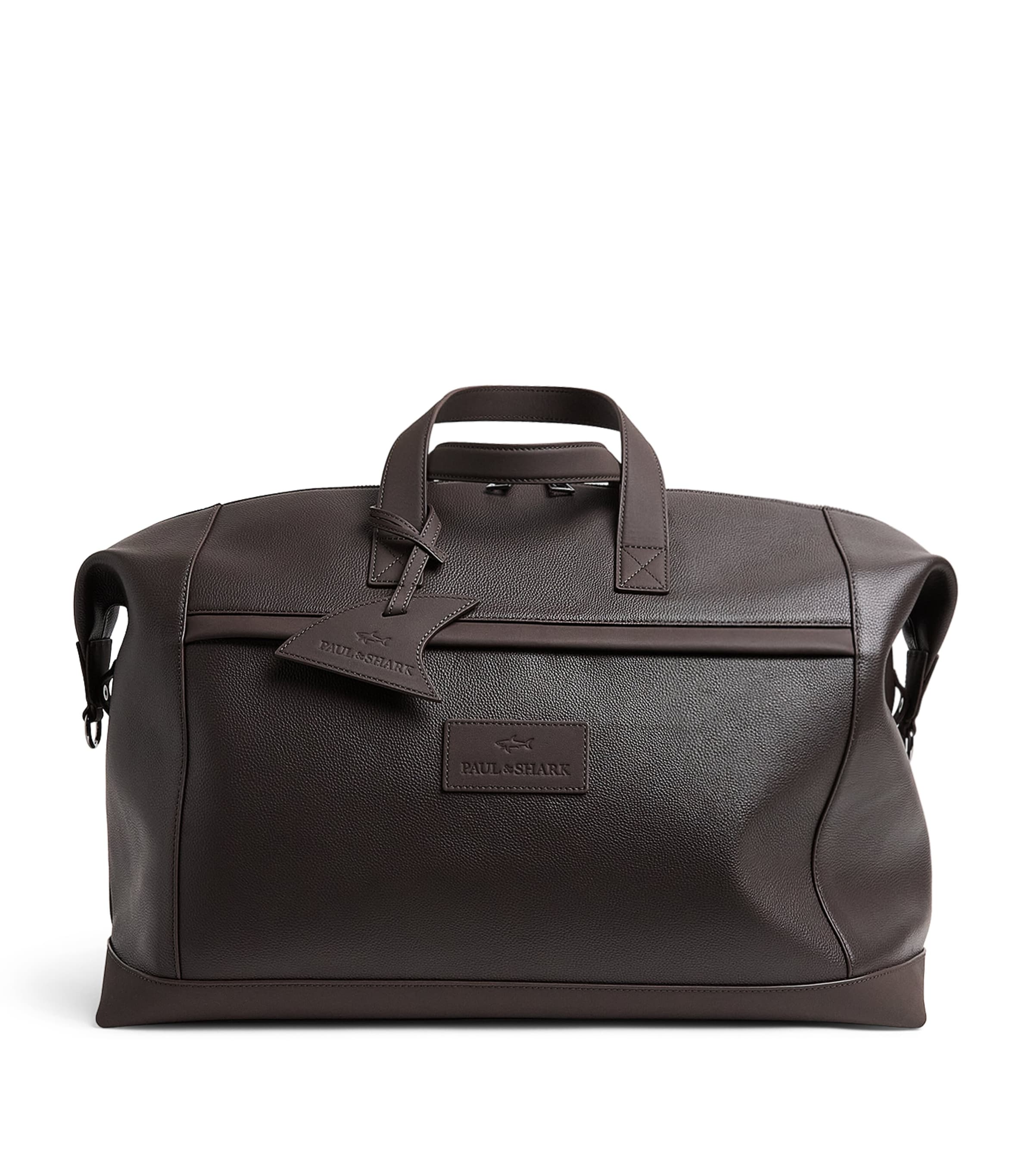 Paul & Shark Leather Logo Holdall Marrone Caffe Image 1