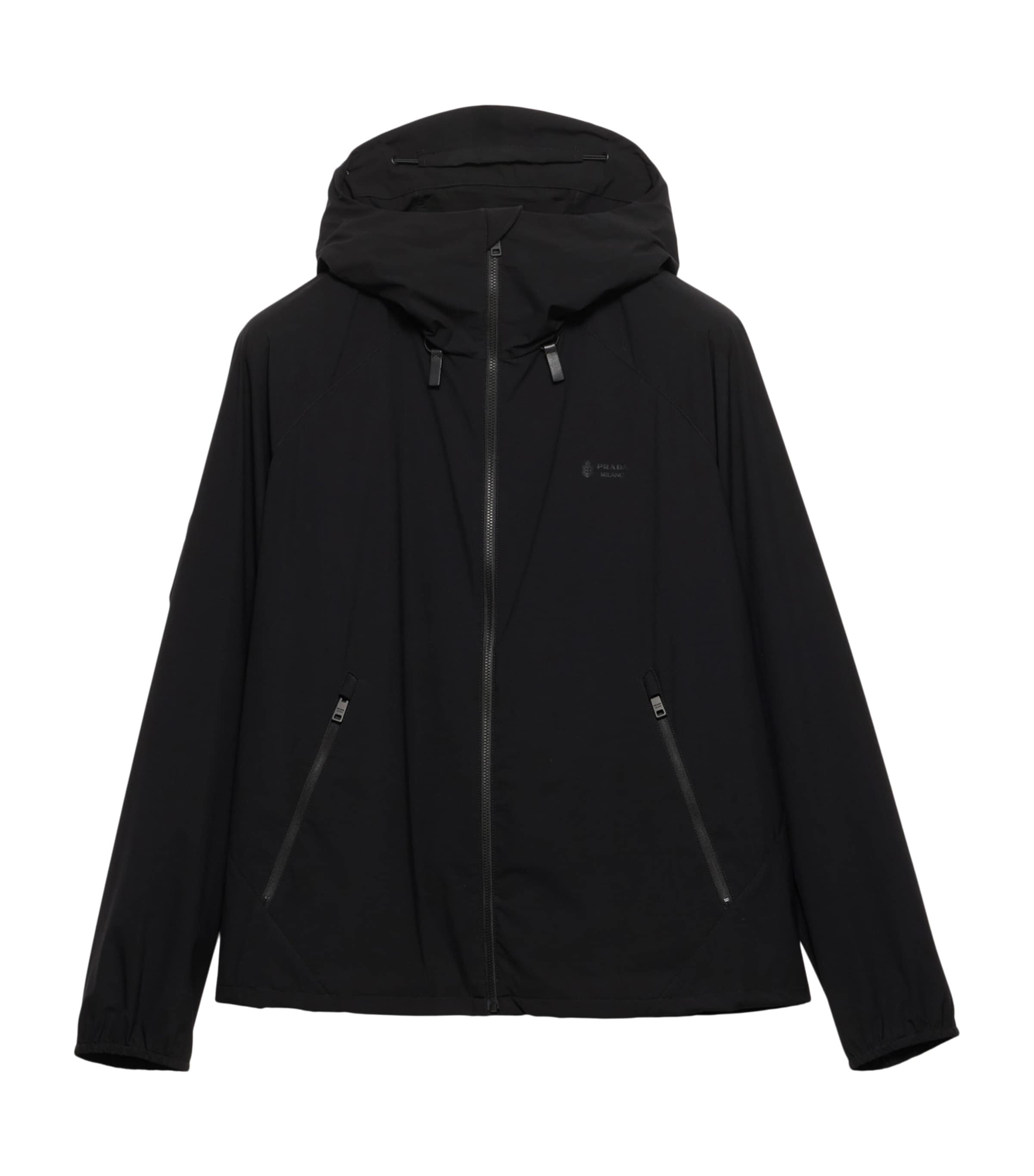 Prada Mens Re-Nylon Hooded Jacket Black Image 1