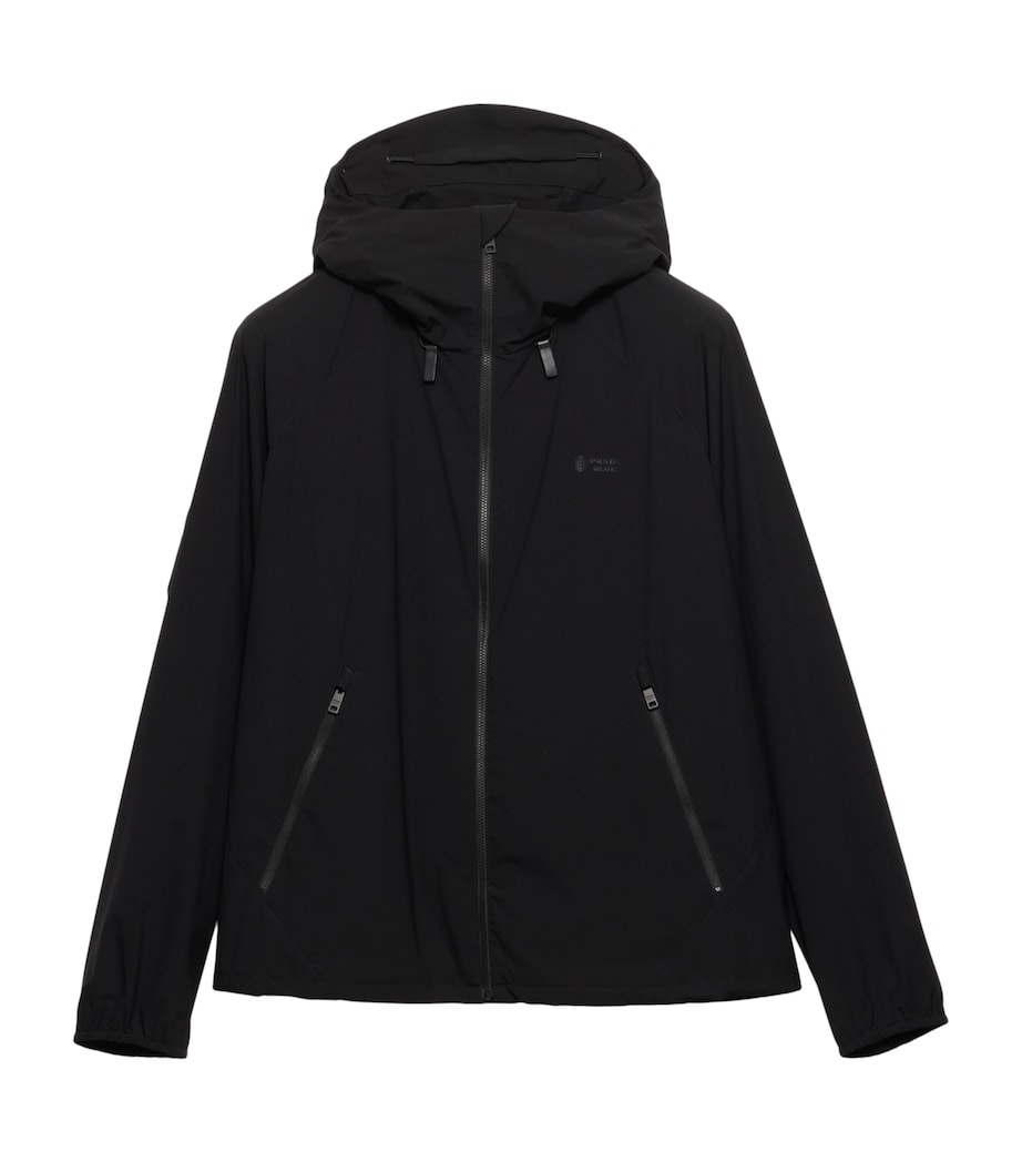 Prada Mens Re-Nylon Hooded Jacket Black Image 1