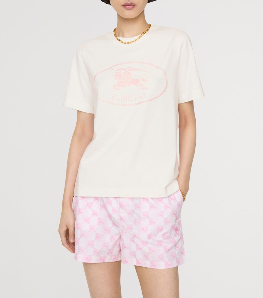 Burberry Womens Cotton EKD Stamp T-Shirt Chalk / Pink Image 2