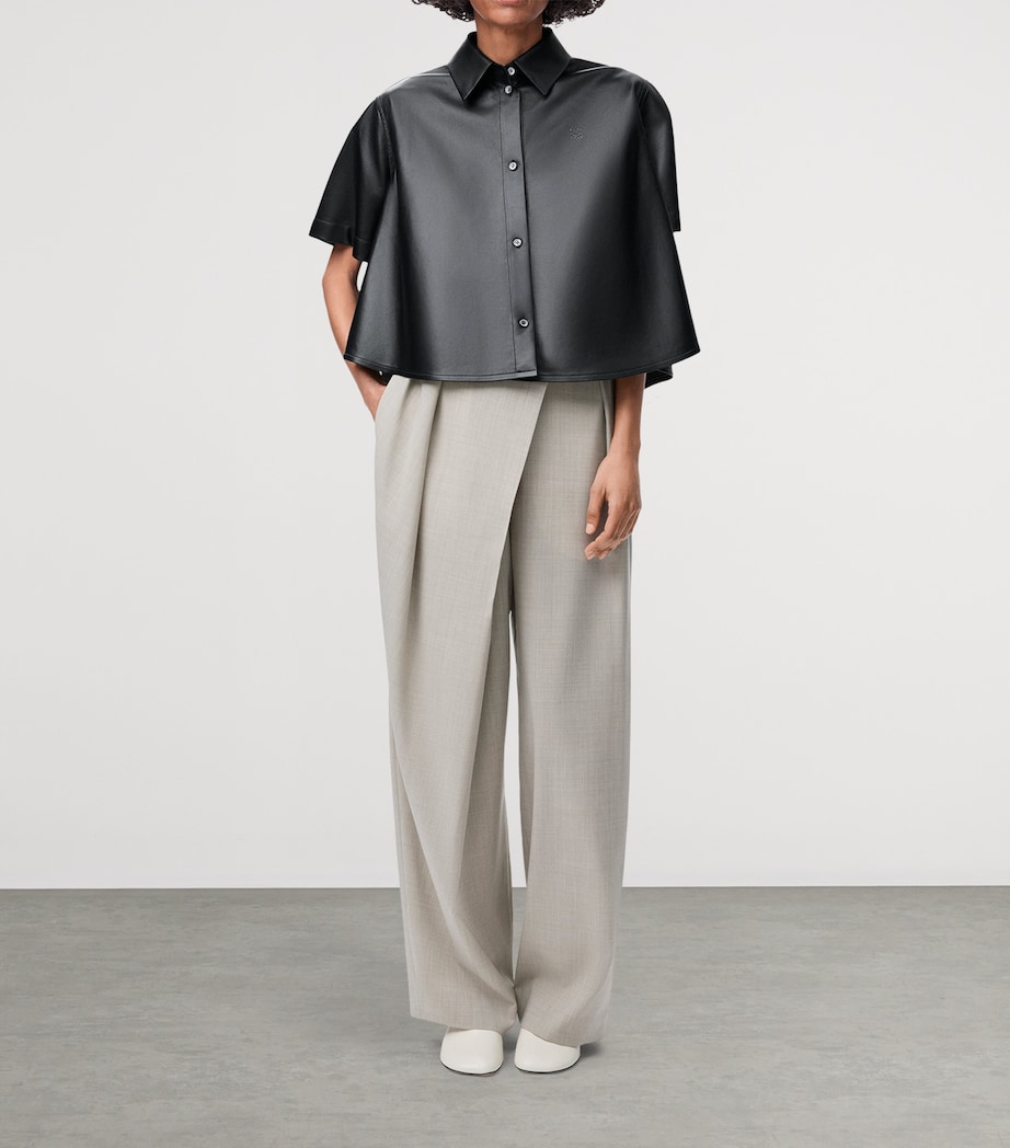 Wool Wrap Wide-Leg Trousers LIGHT BEIGE MELANGE Image 2