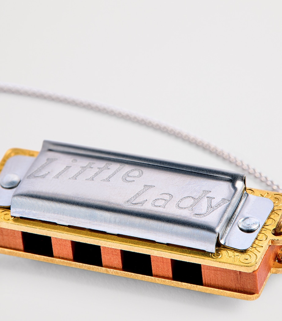Rhodium-Plated Silver Harmonica Necklace MU150 MULTICOLOR Image 4