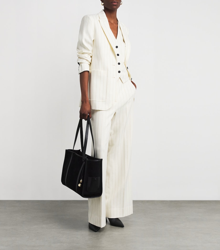 Metallic Pinstripe Blazer IVORY/GOLD Image 2