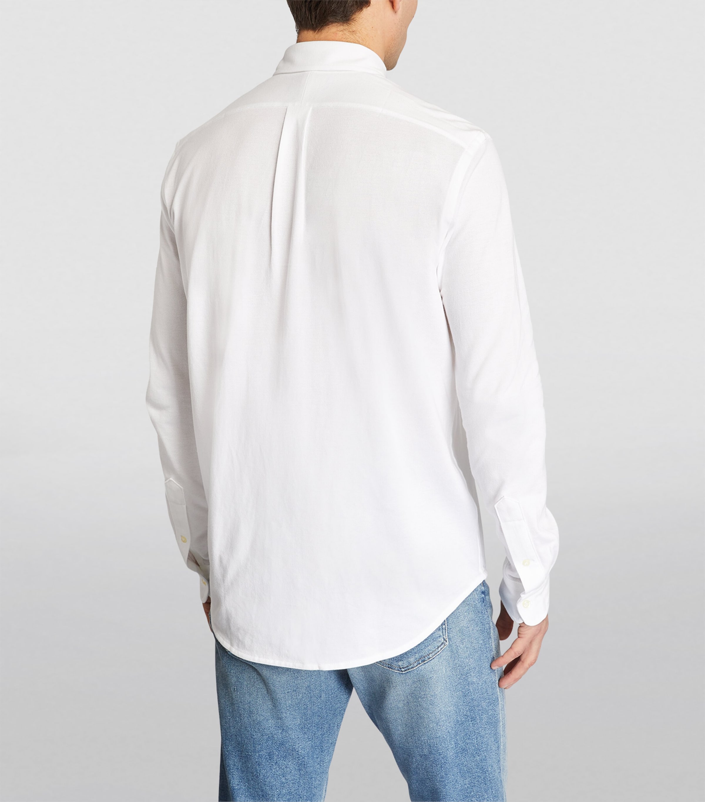 Polo Ralph Lauren Mens Cotton Mesh Oxford Shirt White Image 3