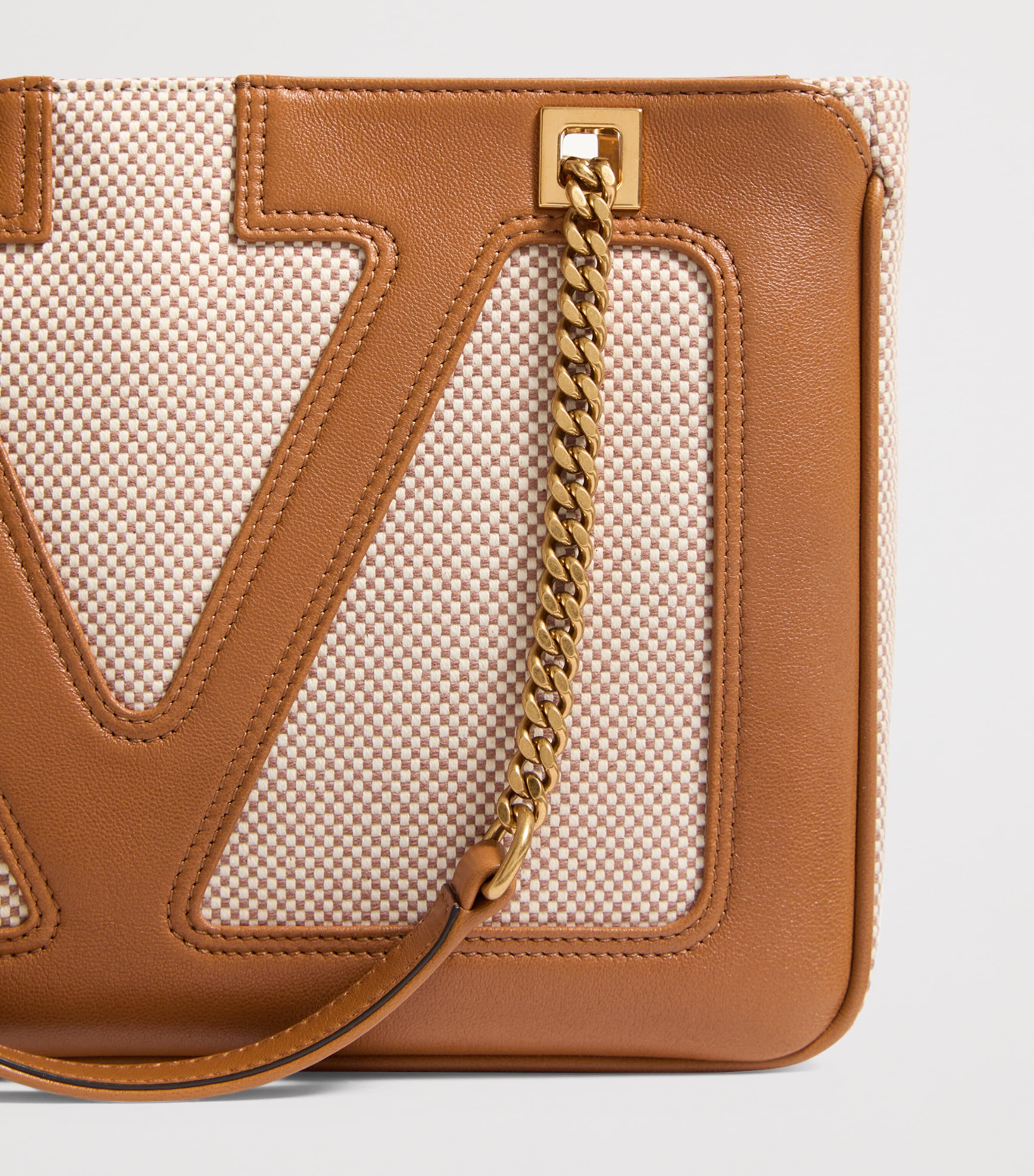 Small Canvas and Leather Viva Superstar Tote Bag 9QR Image 6