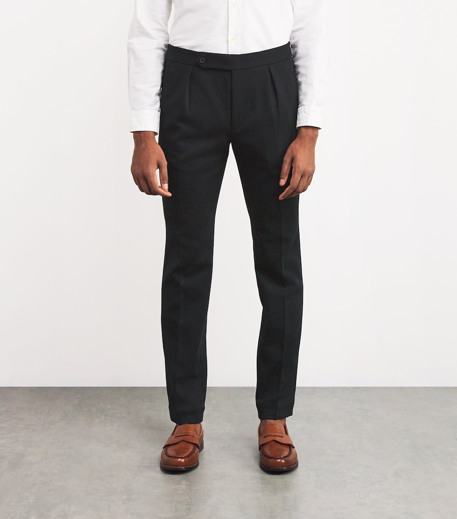 Double-Knit Tailored Trousers BLACK Image 3