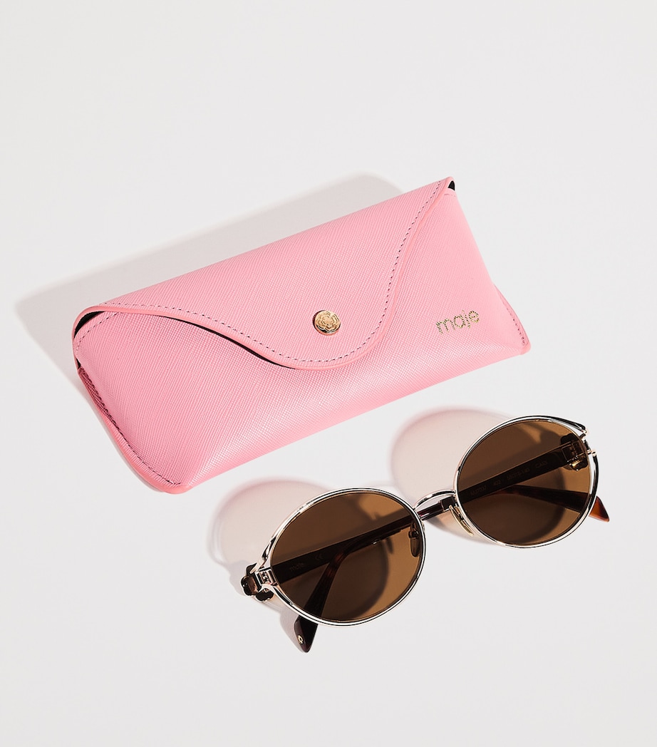 Metal Round Sunglasses GOLD Image 4