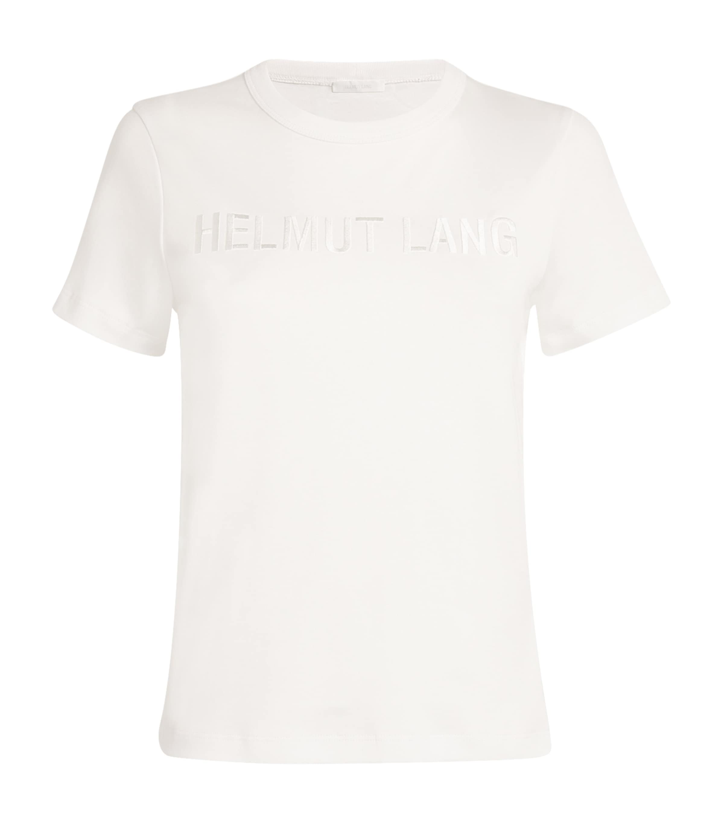 Shop Helmut Lang Embroidered Logo T-shirt In White