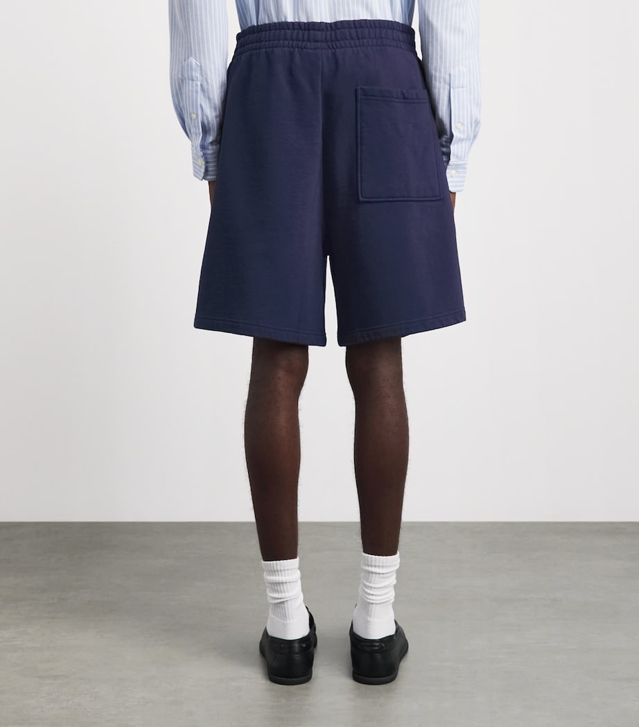 Drôle de Monsieur Mens Cotton Fleece Slogan Shorts Navy Image 5