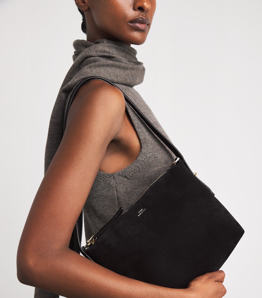 Calfskin Bevel Wristlet Clutch Bag 001 BLACK Image 2