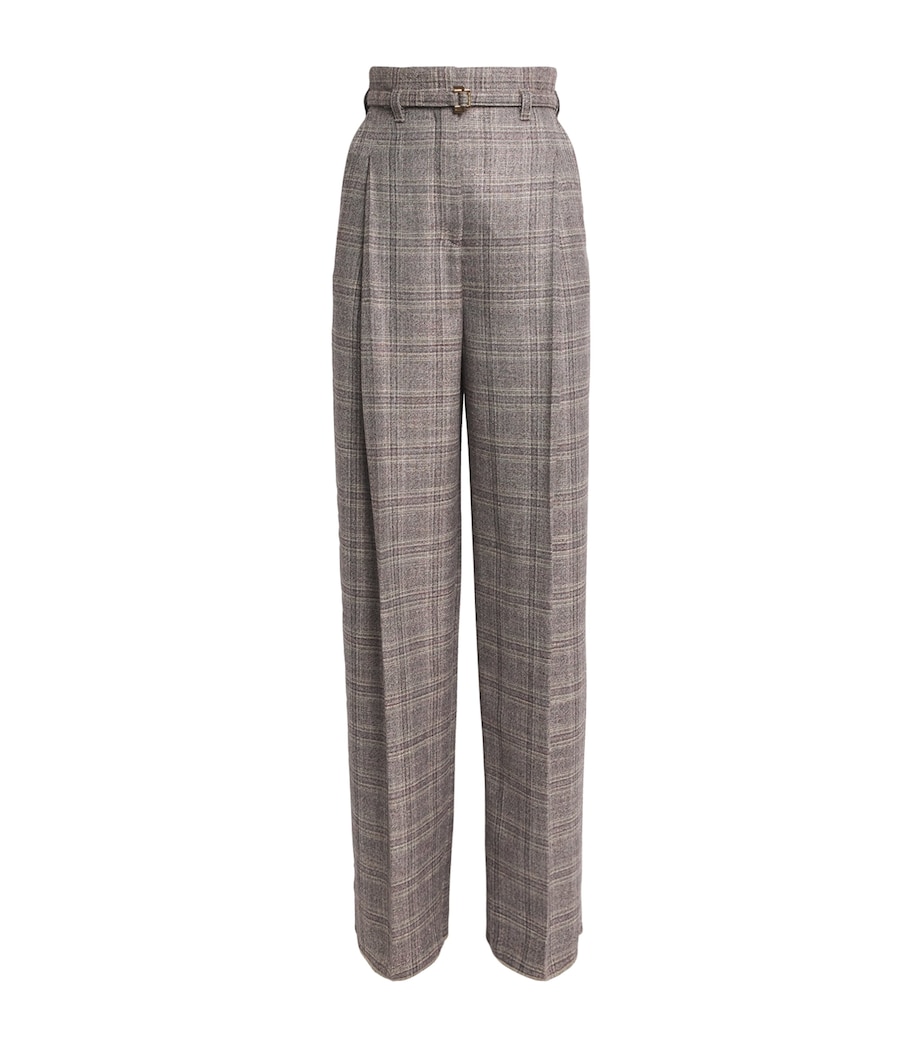 Wool-Blend Straight Trousers 708 GREY/LILAC Image 1