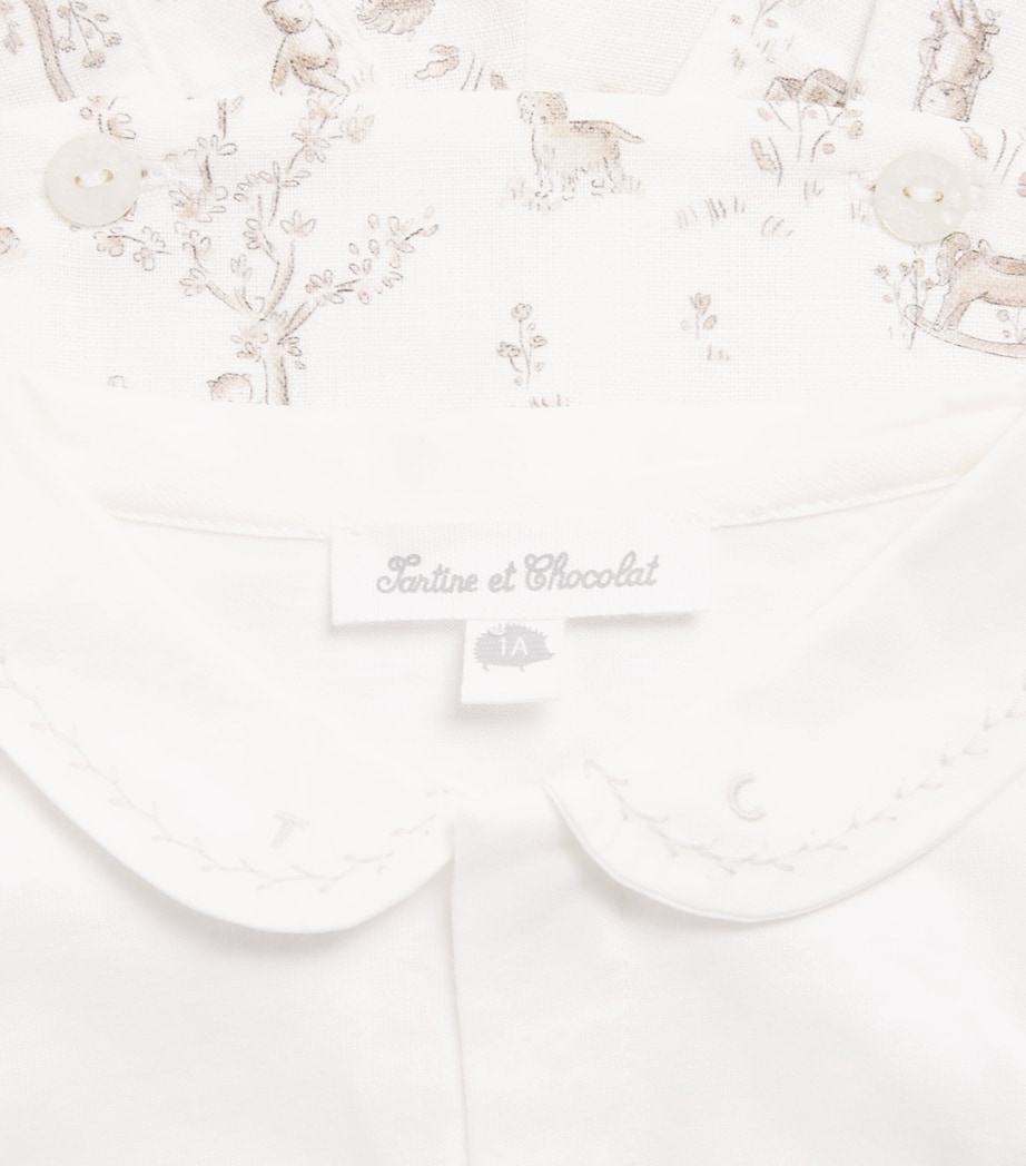 Linen-Cotton Bodysuit and Dungarees Set (1-18 Months) 13NACRE Image 4