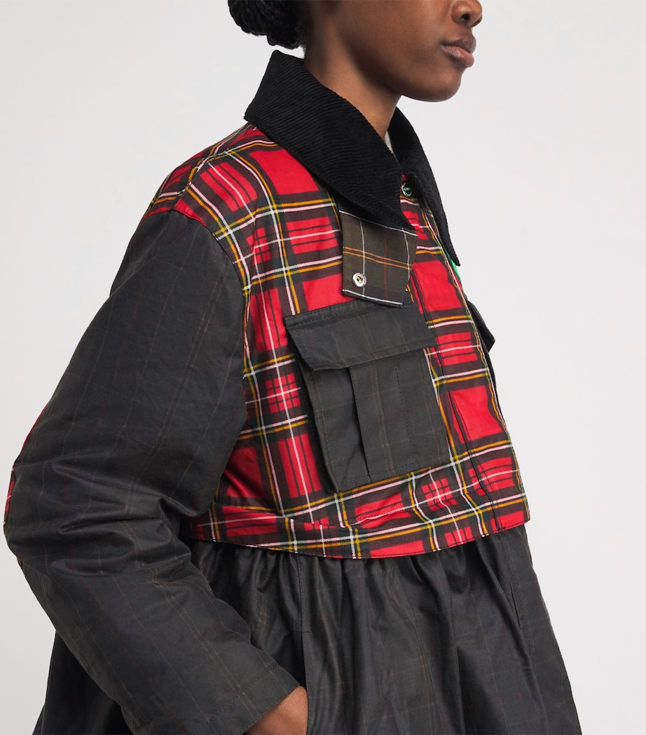 x GANNI Waxed Tartan Peplum Coat CLS/RYLST/CHR/CLSCTR Image 7
