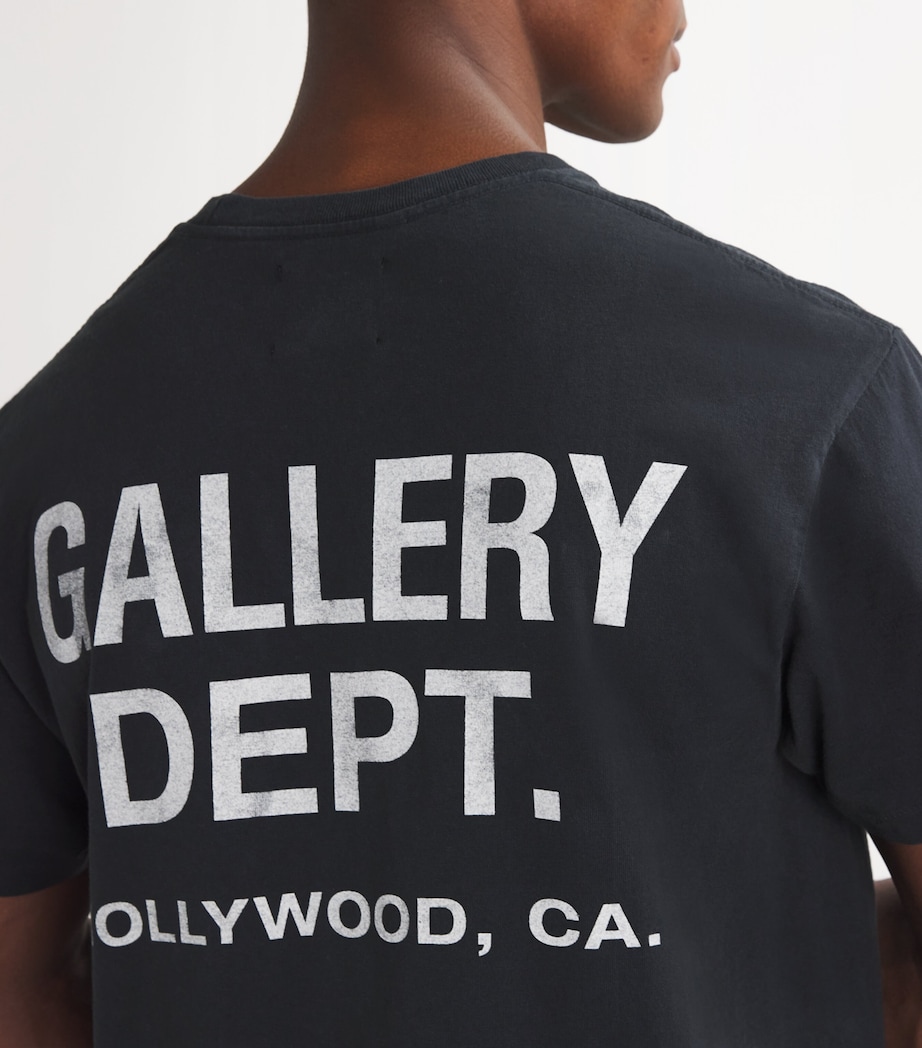 GALLERY DEPT. Mens Cotton Logo T-Shirt Black Image 6