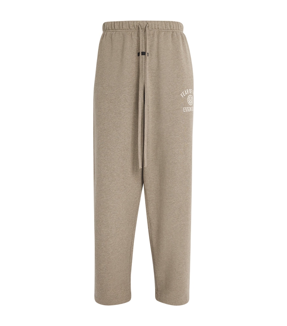 FEAR OF GOD ESSENTIALS Mens University Crest Logo Open-Cuff Sweatpants Heather Gray Image 1