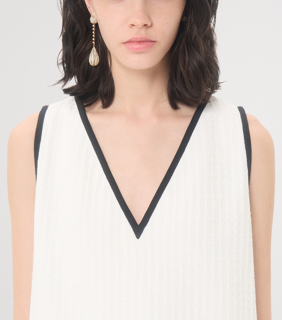 Valentino Womens Cotton Tweed V-Neck Mini Dress Cbj Image 6