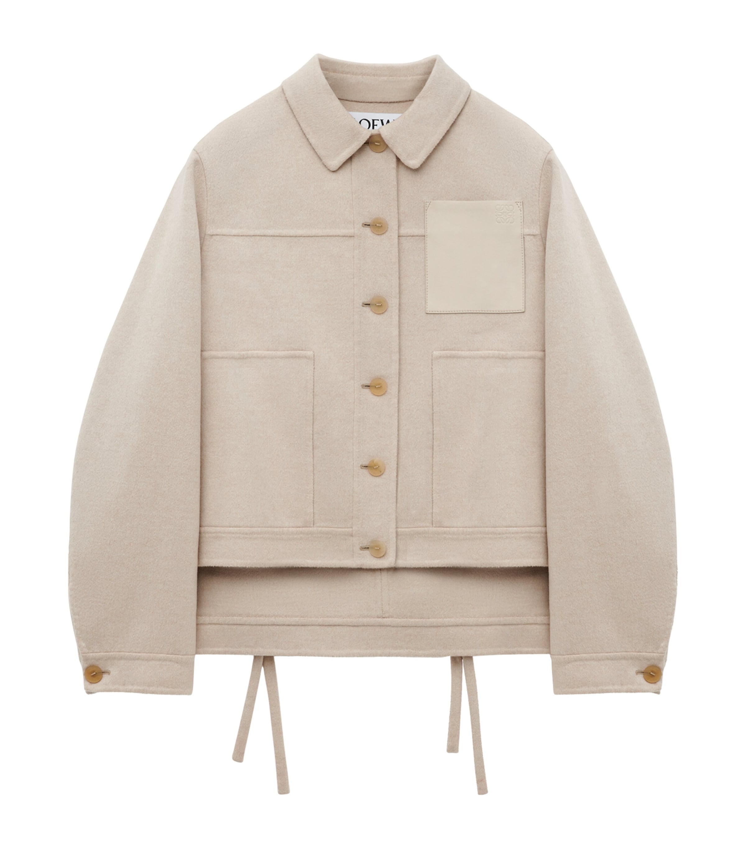 Shop Loewe Wool-cashmere Workwear Jacket In Beige