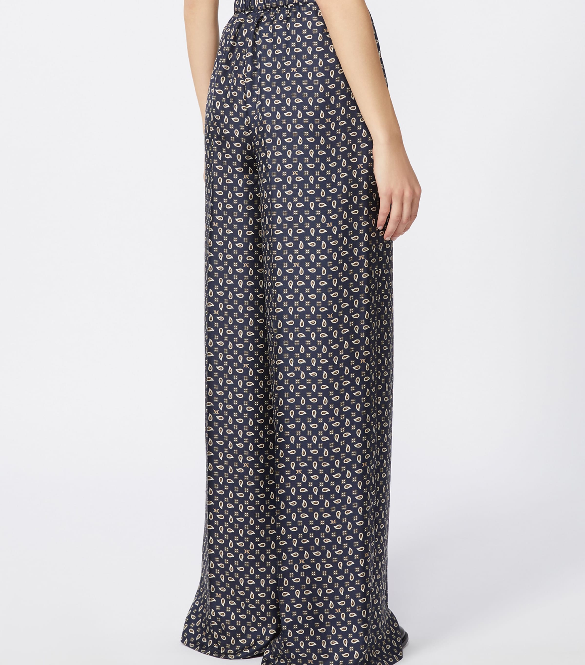 Silk Twill Printed Wide-Leg Trousers ULTRAMARINE Image 4
