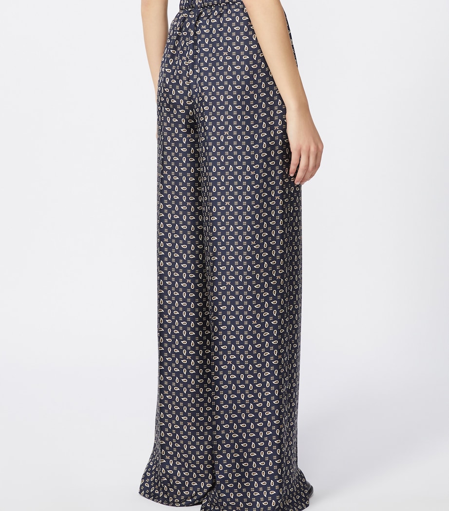 Silk Twill Printed Wide-Leg Trousers ULTRAMARINE Image 4