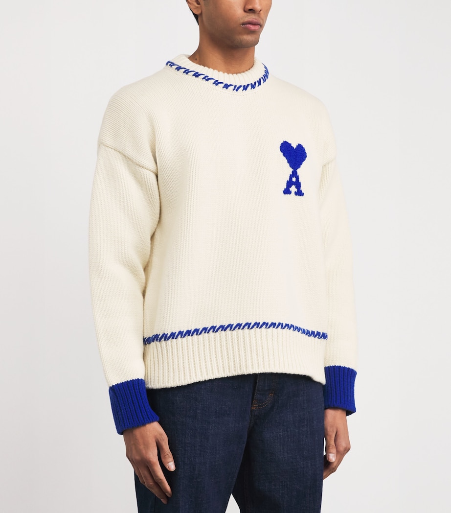 Wool-Blend Ami de Coeur Sweater A049 MOONLIGHT BLUE Image 3