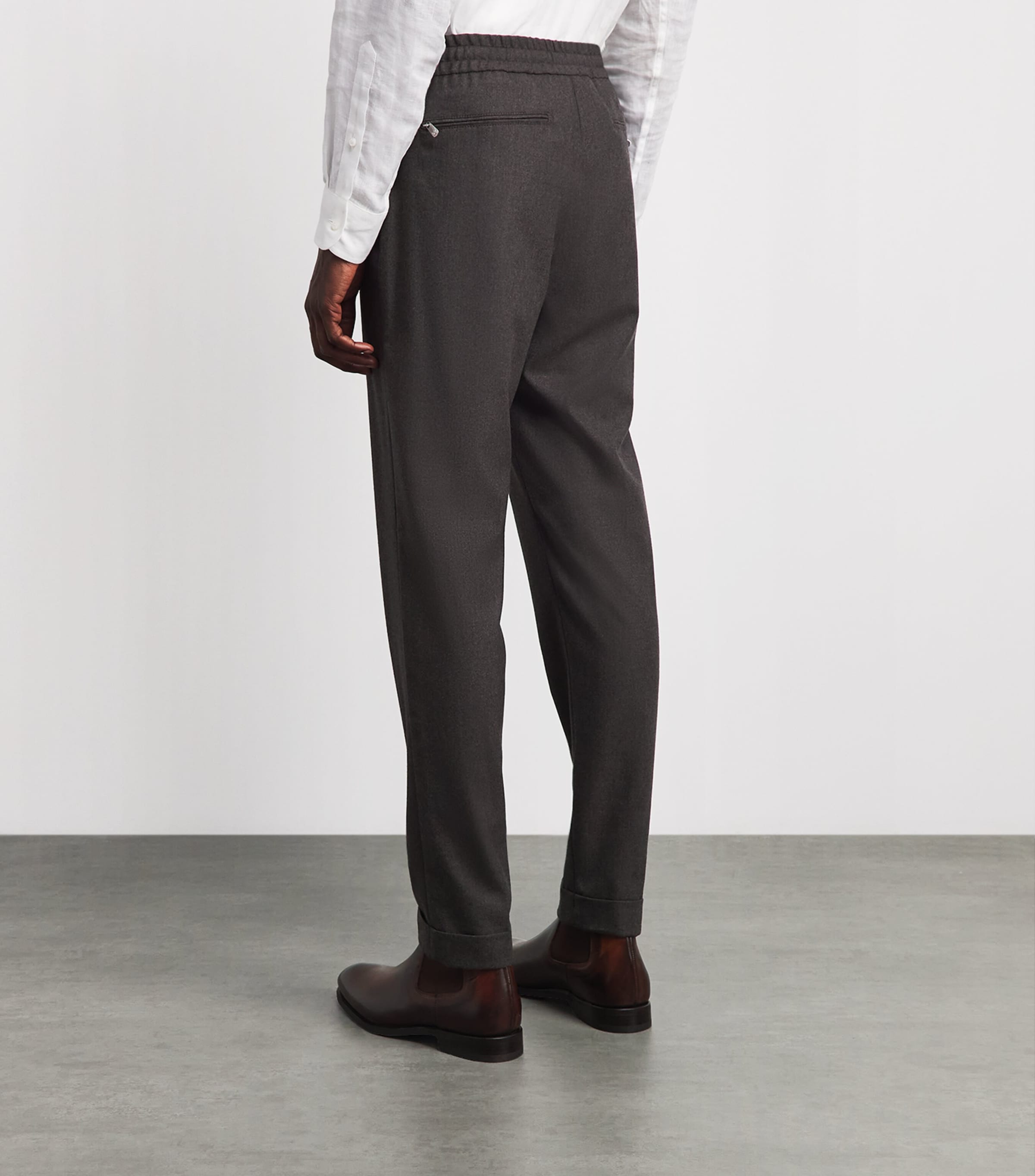 Marco Pescarolo Womens Cashmere Drawstring Trousers Brown Image 5