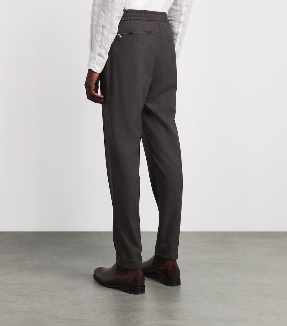 Marco Pescarolo Womens Cashmere Drawstring Trousers Brown Image 5