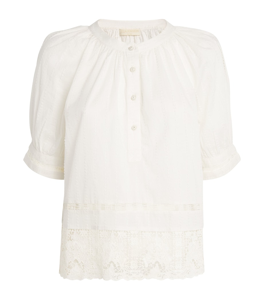 Cotton Lace-Trim Faye Blouse PRISTINE Image 1