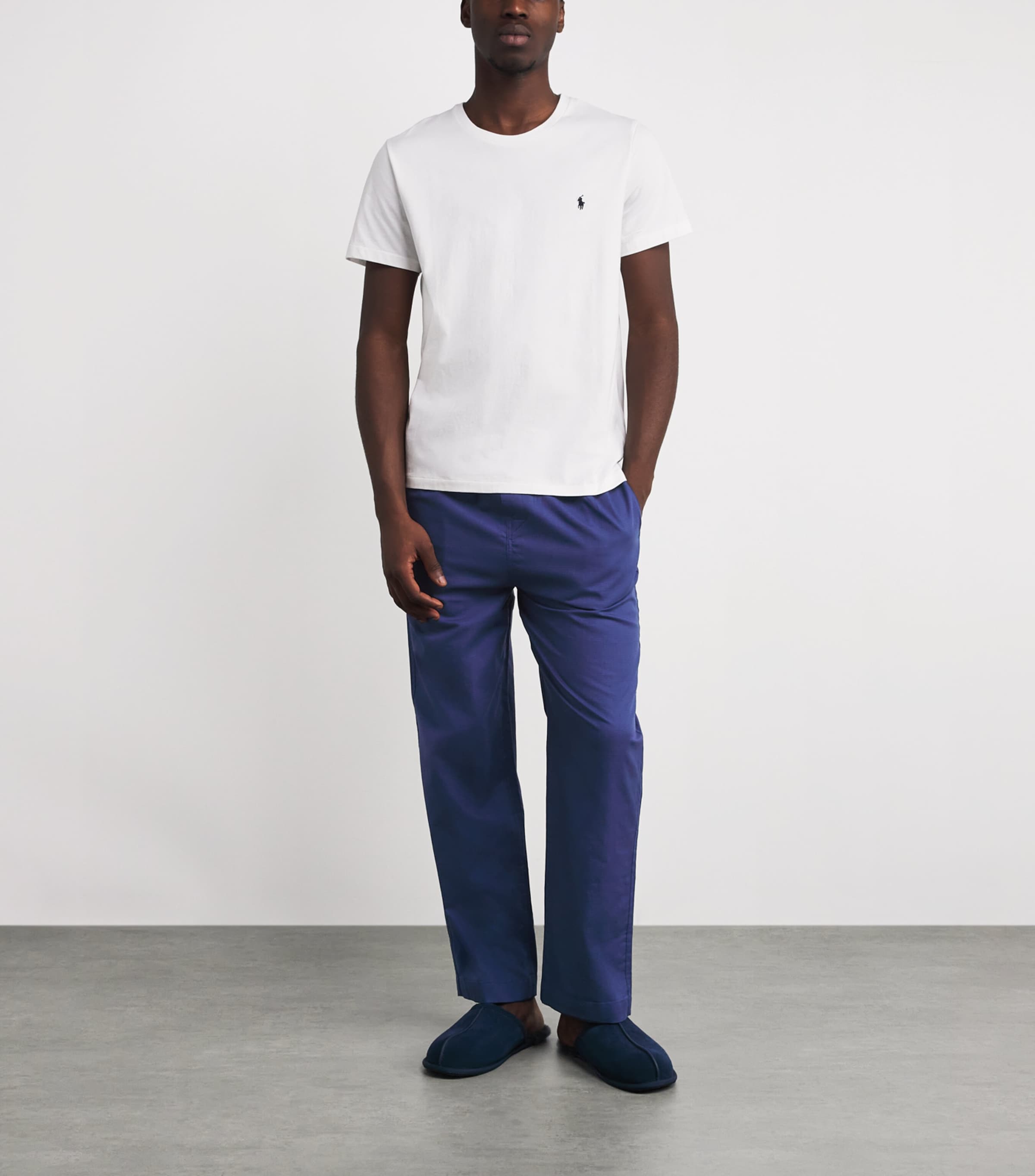 Cotton Check Pyjama Trousers OUTBACK GREEN STRIPE Image 1