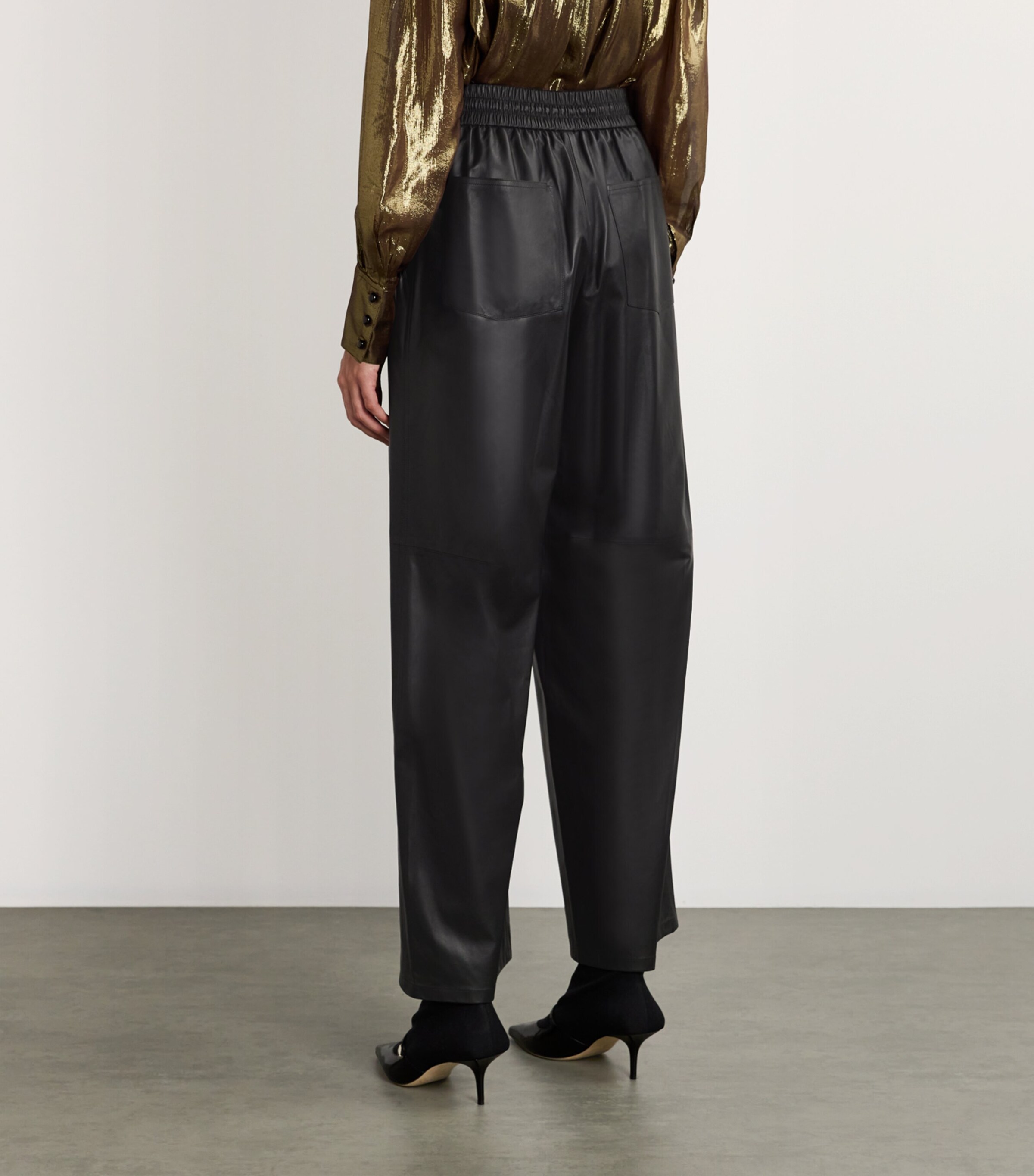 Lambskin Wide-Leg Trousers C99 Image 4