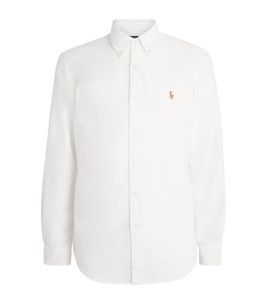 Polo Ralph Lauren Mens Custom Fit Polo Pony Oxford Shirt White Image 1
