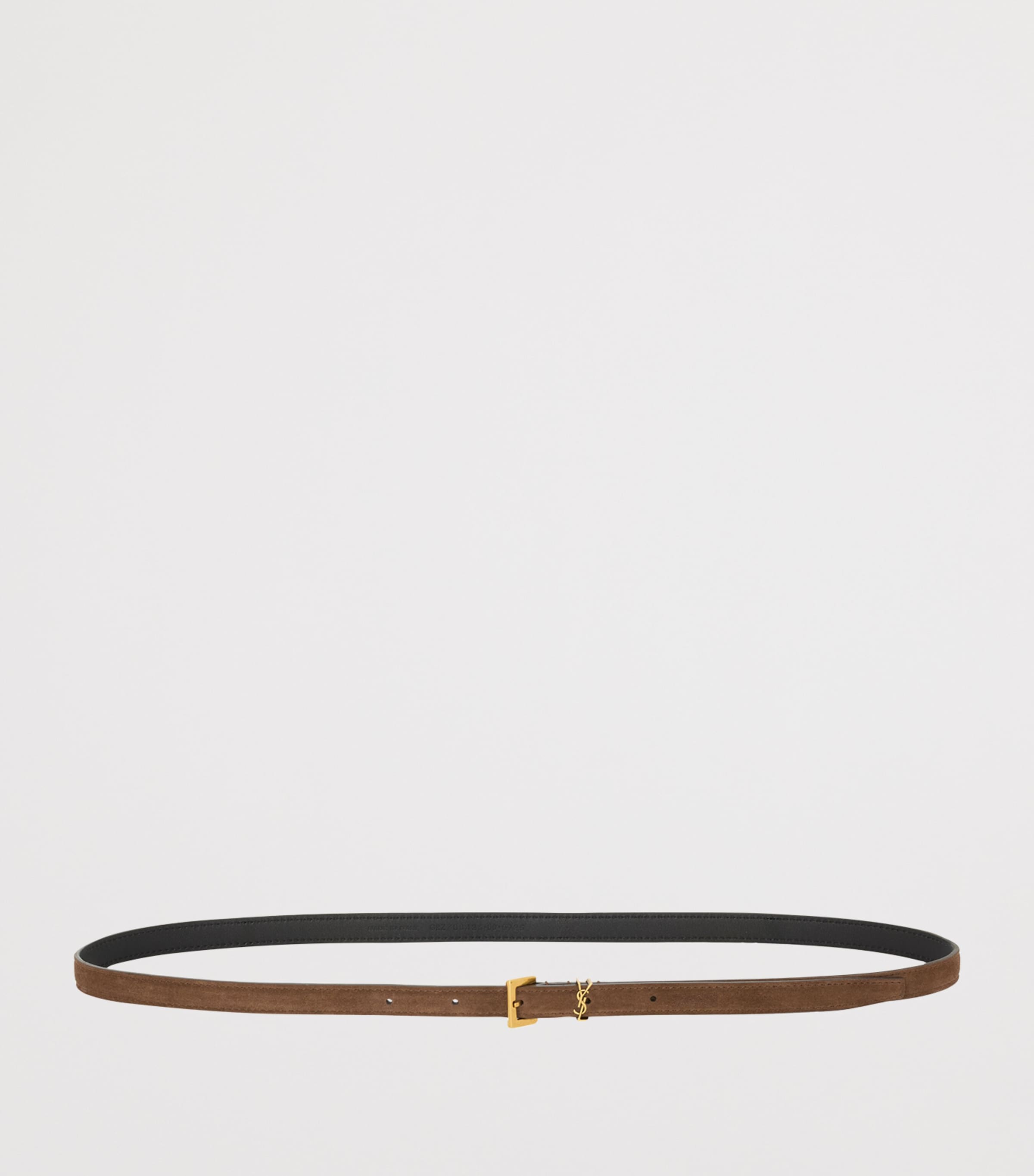 Saint Laurent Calfskin Cassandre Slim Belt Image 2