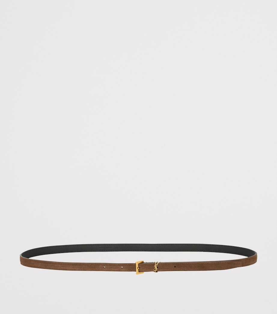 Saint Laurent Calfskin Cassandre Slim Belt Image 2
