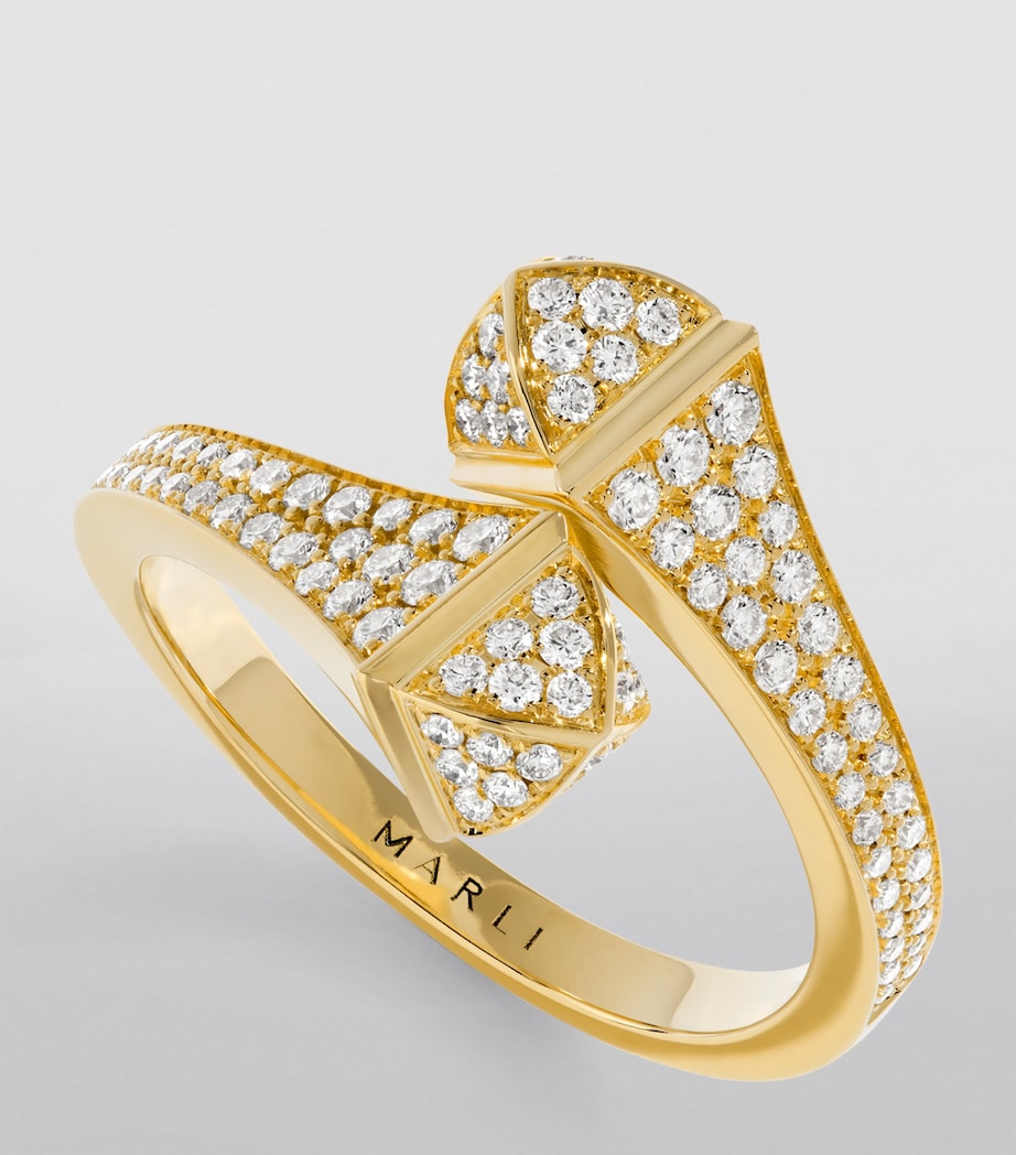 Midi Yellow Gold and Diamond Cleo Ring YELLOW GOLD Image 2