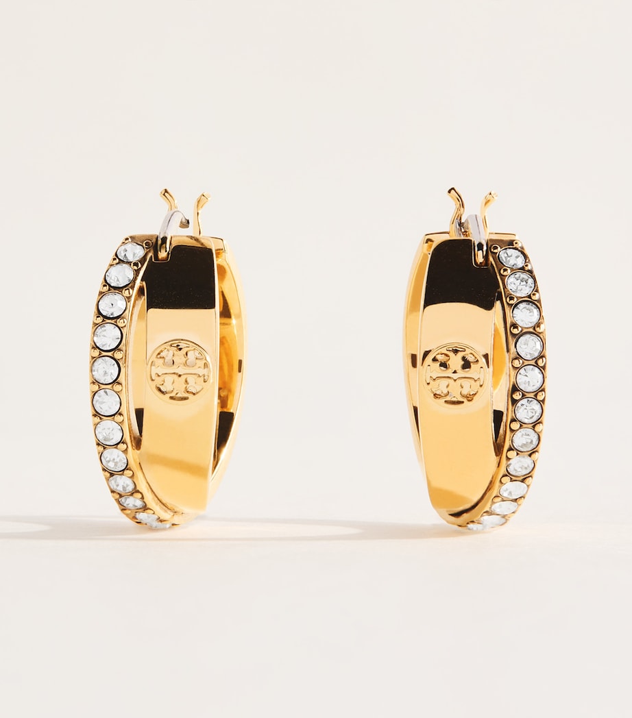 Tory Burch Icon Double Hoop Earrings Tory Gold / Crystal Image 1