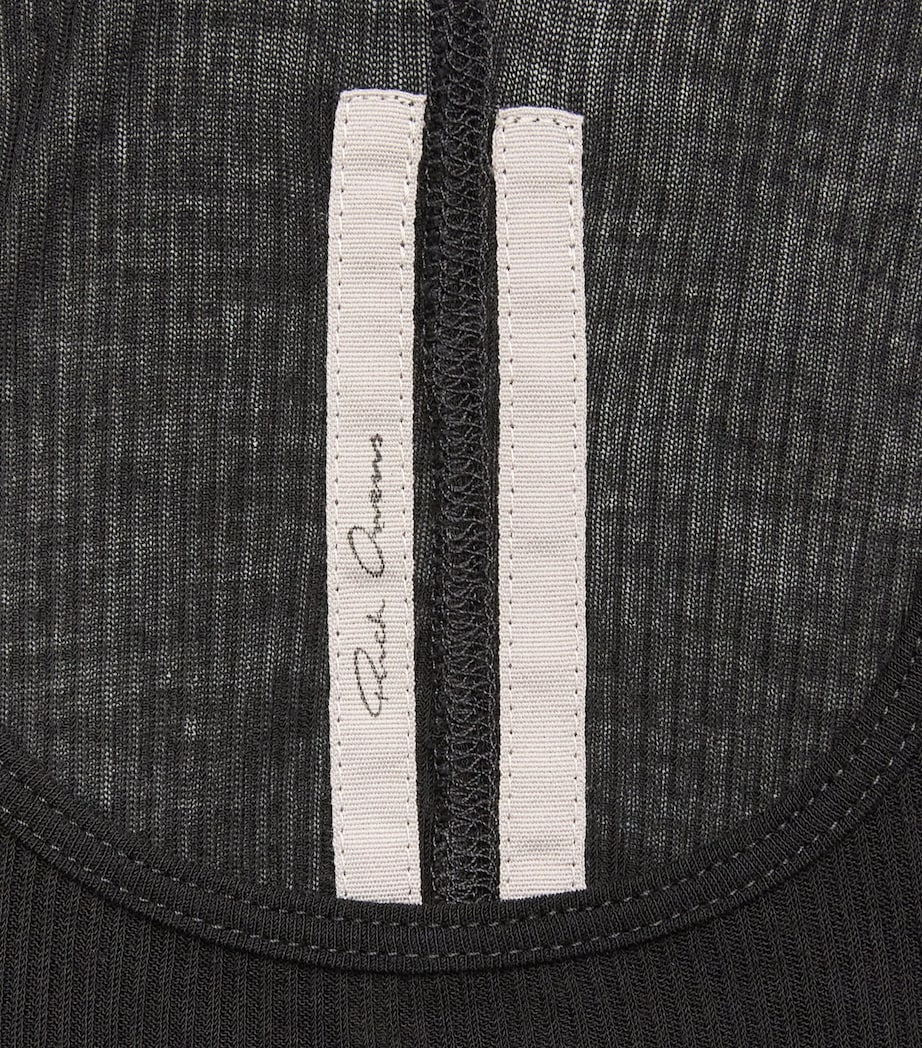 Rick Owens Mens Basic Ribbed Tank Top Black Image 6
