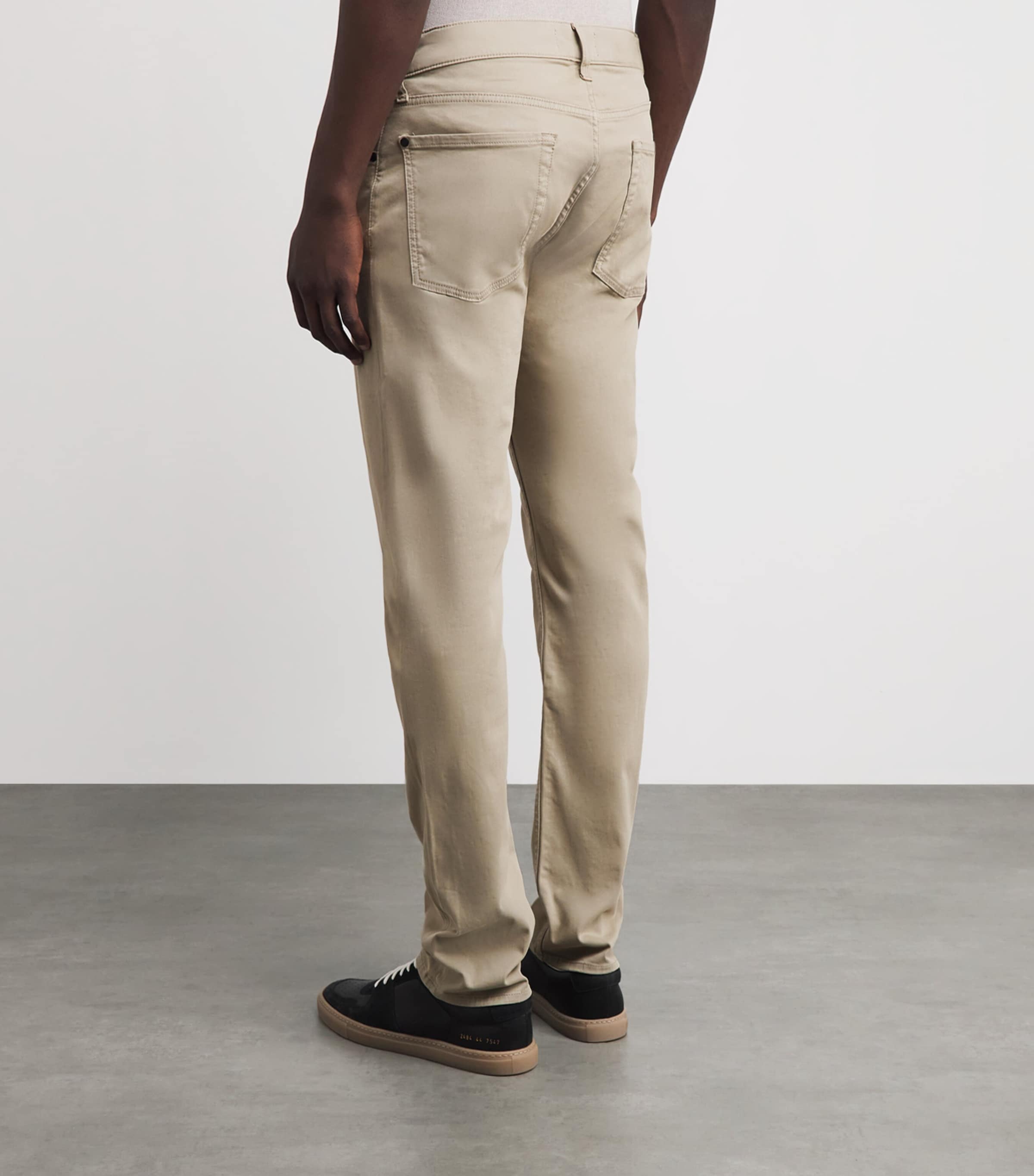 7 For All Mankind Mens Luxe Performance Plus Slimmy Tapered Chinos Shadow Grey Image 5