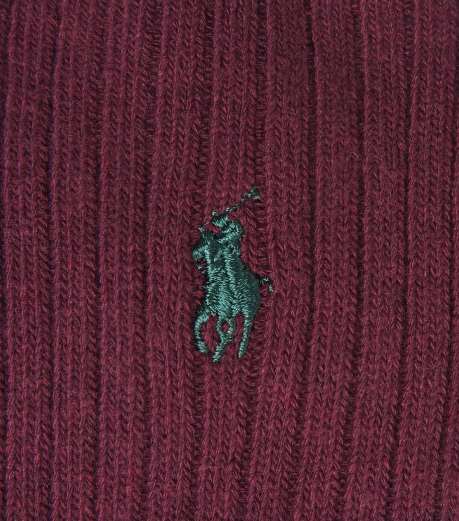Polo Ralph Lauren Mens Classic Crew Socks Wine Image 2