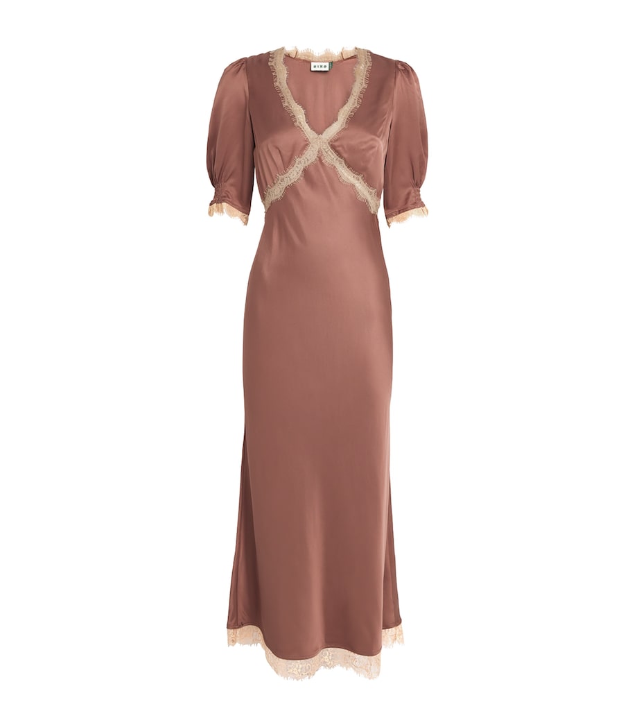 Lace-Trim Annina Midi Dress MOCHA Image 1