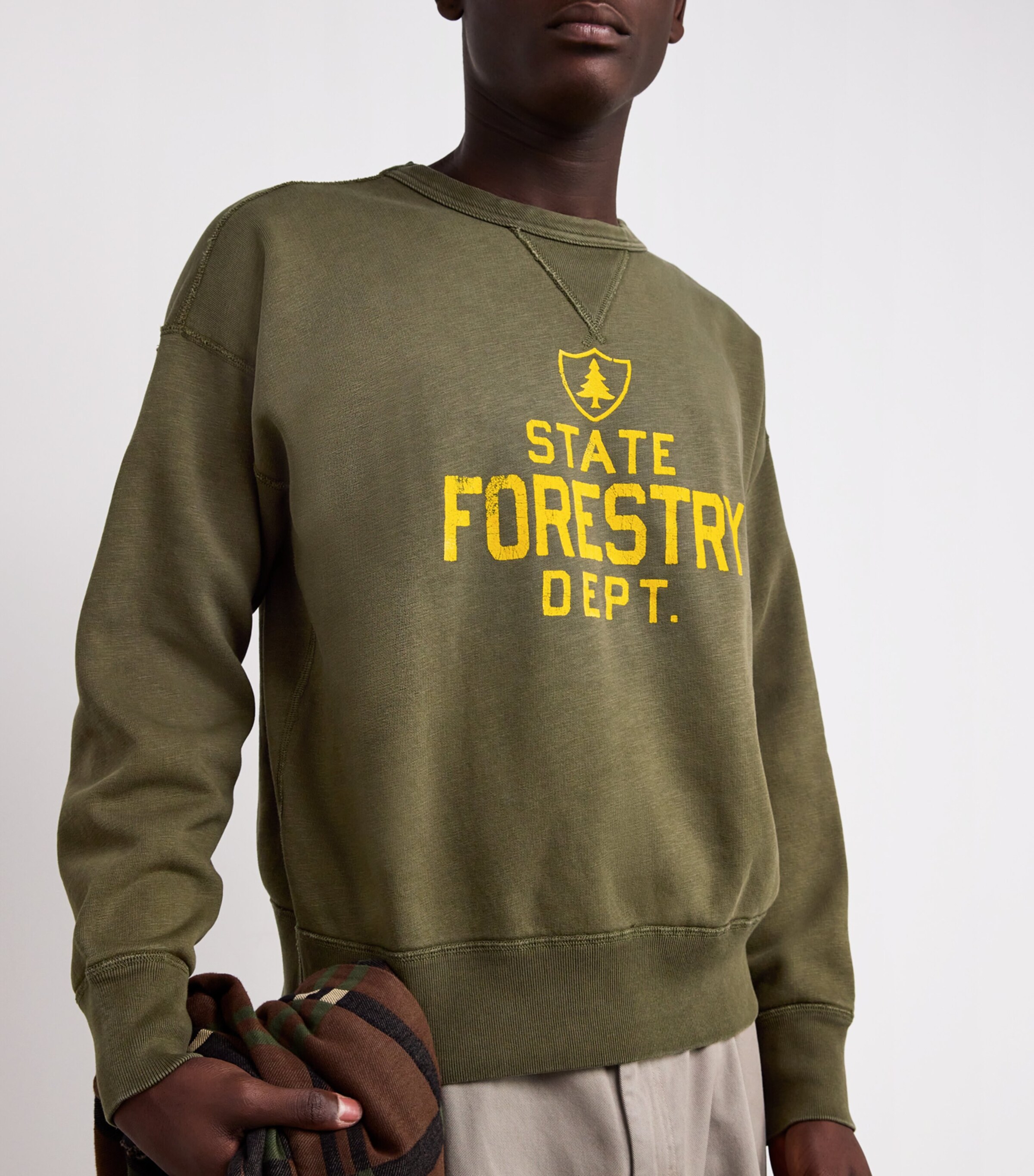 Cotton-Blend Forestry Graphic Sweatshirt DARK GREEN Image 6