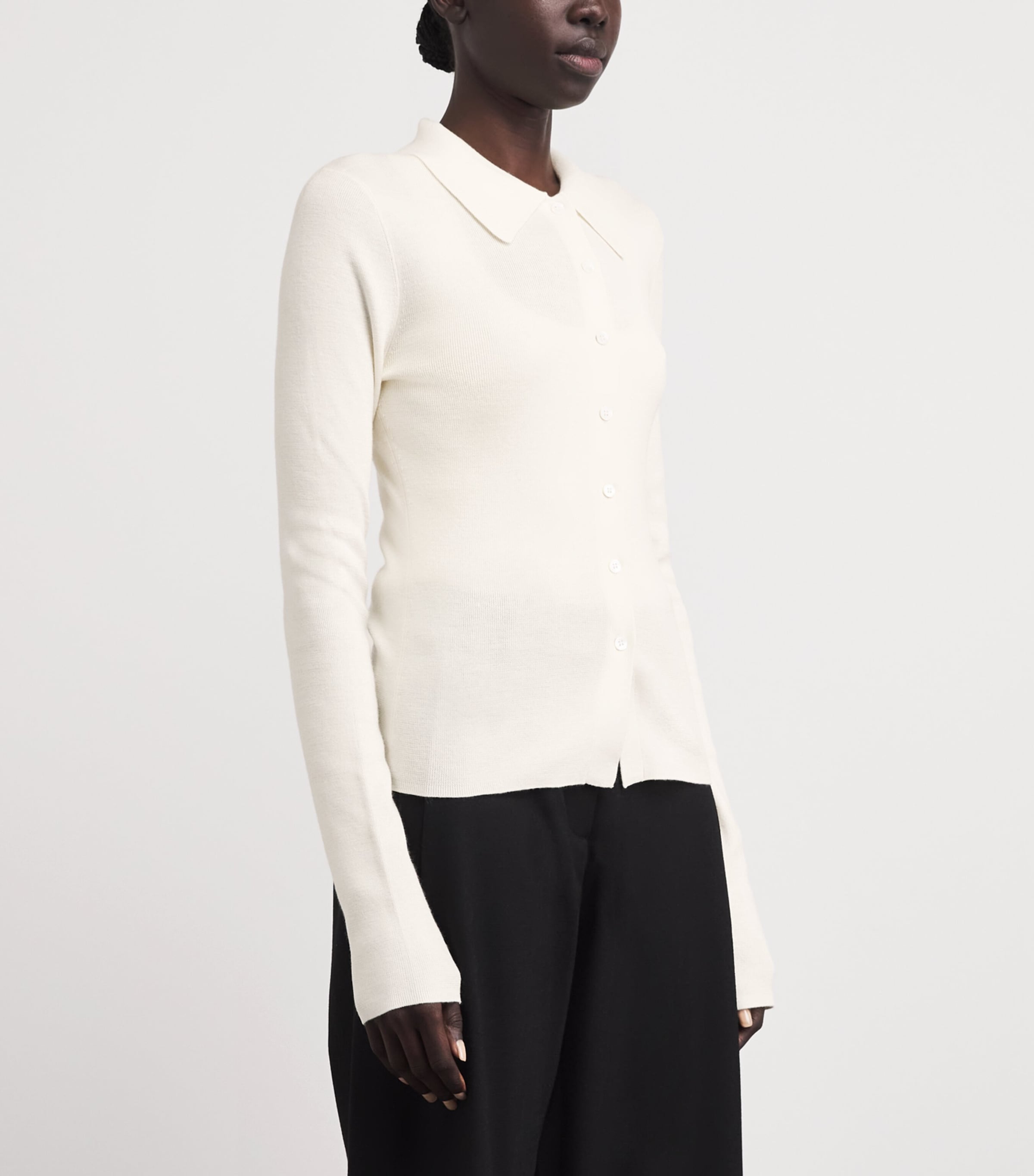 Almada Label Womens Wool-Silk-Cashmere Lili Cardigan Cream Image 4