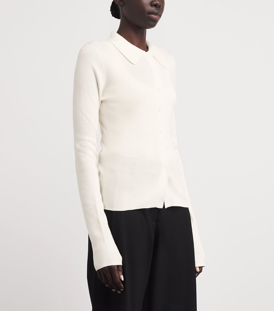 Almada Label Womens Wool-Silk-Cashmere Lili Cardigan Cream Image 4