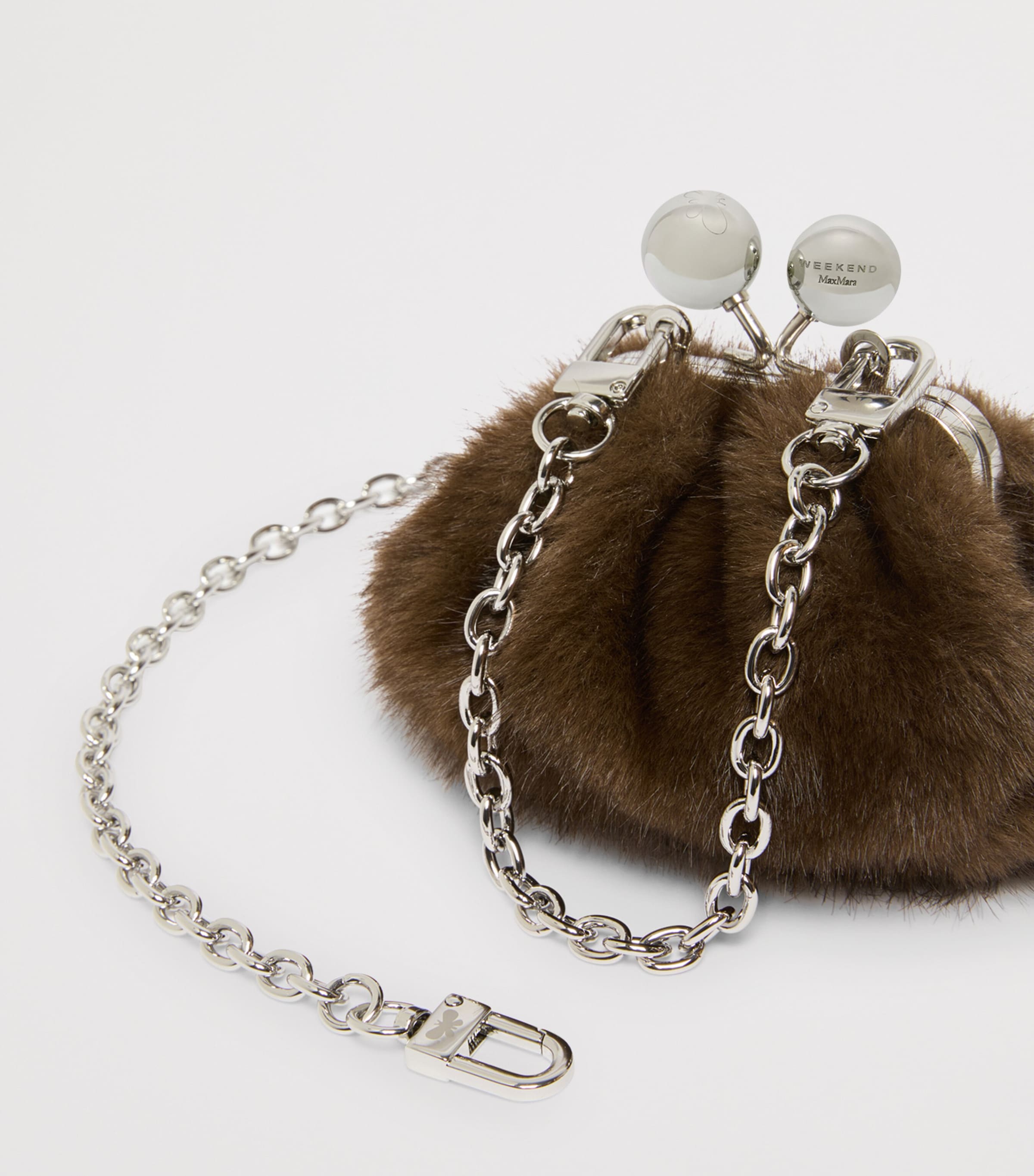Weekend Max Mara Mini Sheepskin Pasticcino Clutch Bag Brown Image 5