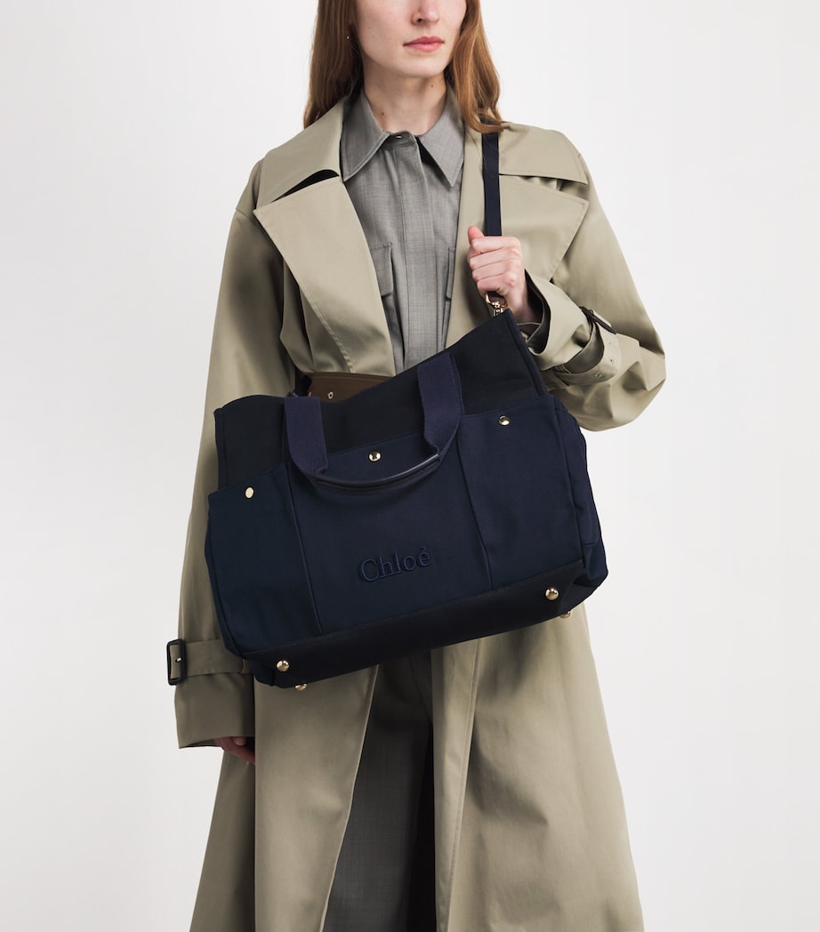 Canvas Logo Changing Bag NAVY Image 2