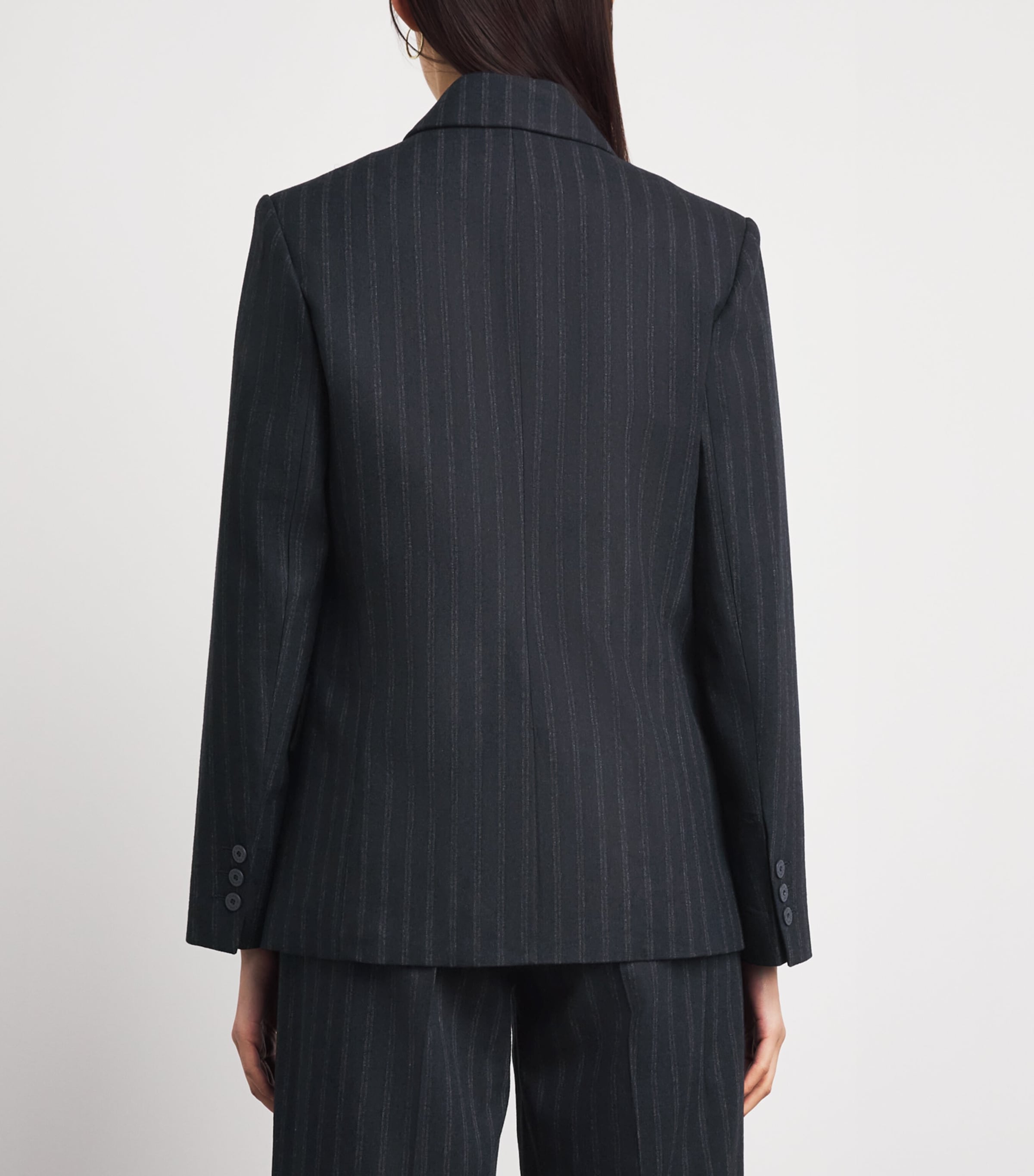 Claudie Pierlot Womens Wool Pinstripe Asymmetric Blazer Dual Color Image 5